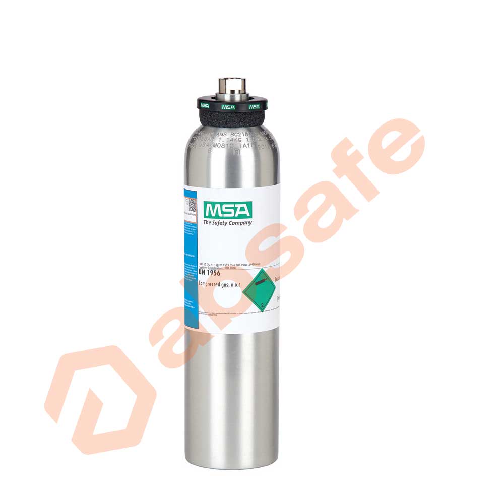 MSA ECONO-CAL Calibration Gas 34lt - 4 Gas Pentane Simulant (LEL, 60ppm CO, H2S, O2) | Size: 34lt