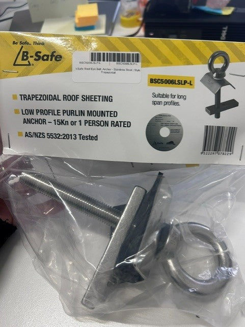 B-Safe Roof Eye Bolt Anchor - Stainless Steel