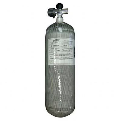3M Scott 1860 Cylinder 1118245T-NLH, Fibre Wrapped Carbon, 6.8 L, 300 Bar, with Inline Valve (INLV), No Locking Handwheel