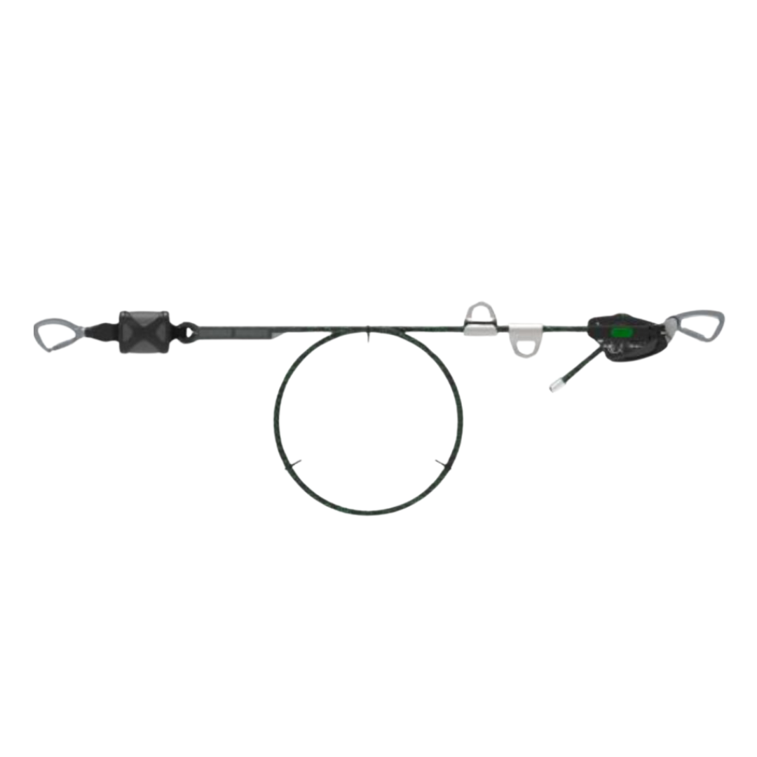 MSA Rope Temporary Horizontal Lifeline for 2 Workers, 60 ft. (30 m) with bypass shuttles (Anchorage straps not included)