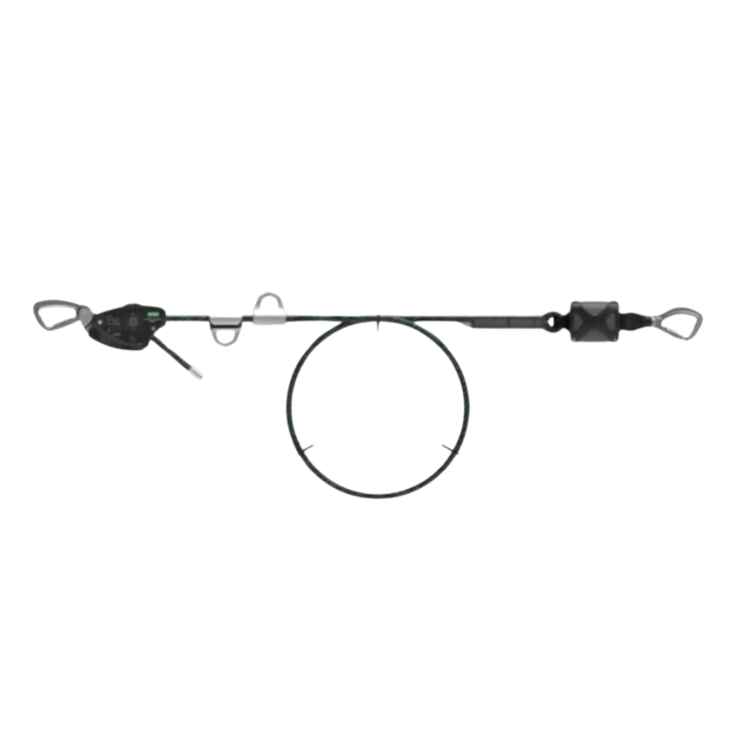 MSA Rope Temporary Horizontal Lifeline for 2 Workers, 60 ft. (18 m) with bypass shuttles (Anchorage straps not included)