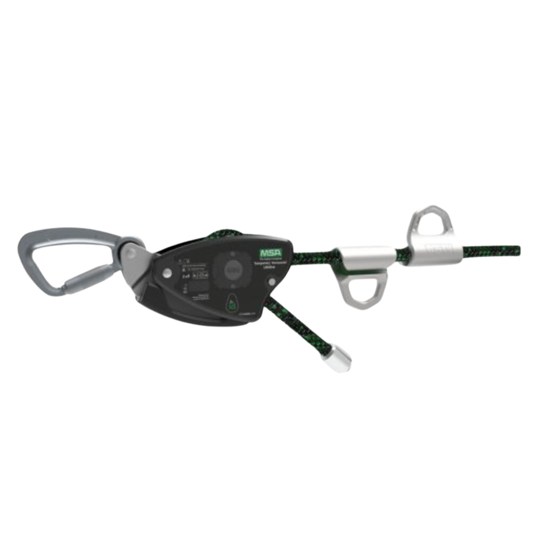 MSA Rope Temporary Horizontal Lifeline for 2 Workers, 60 ft. (18 m) with bypass shuttles (Anchorage straps not included)