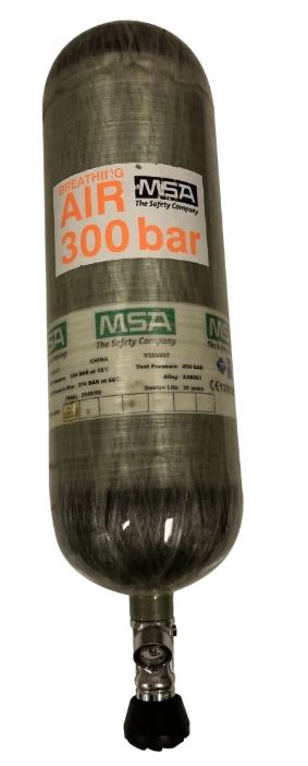 MSA 768638 MSA 4.3L 300 BAR CARBON FIBRE w/ STRAIGHT LINE VALVE WITH GAUGE