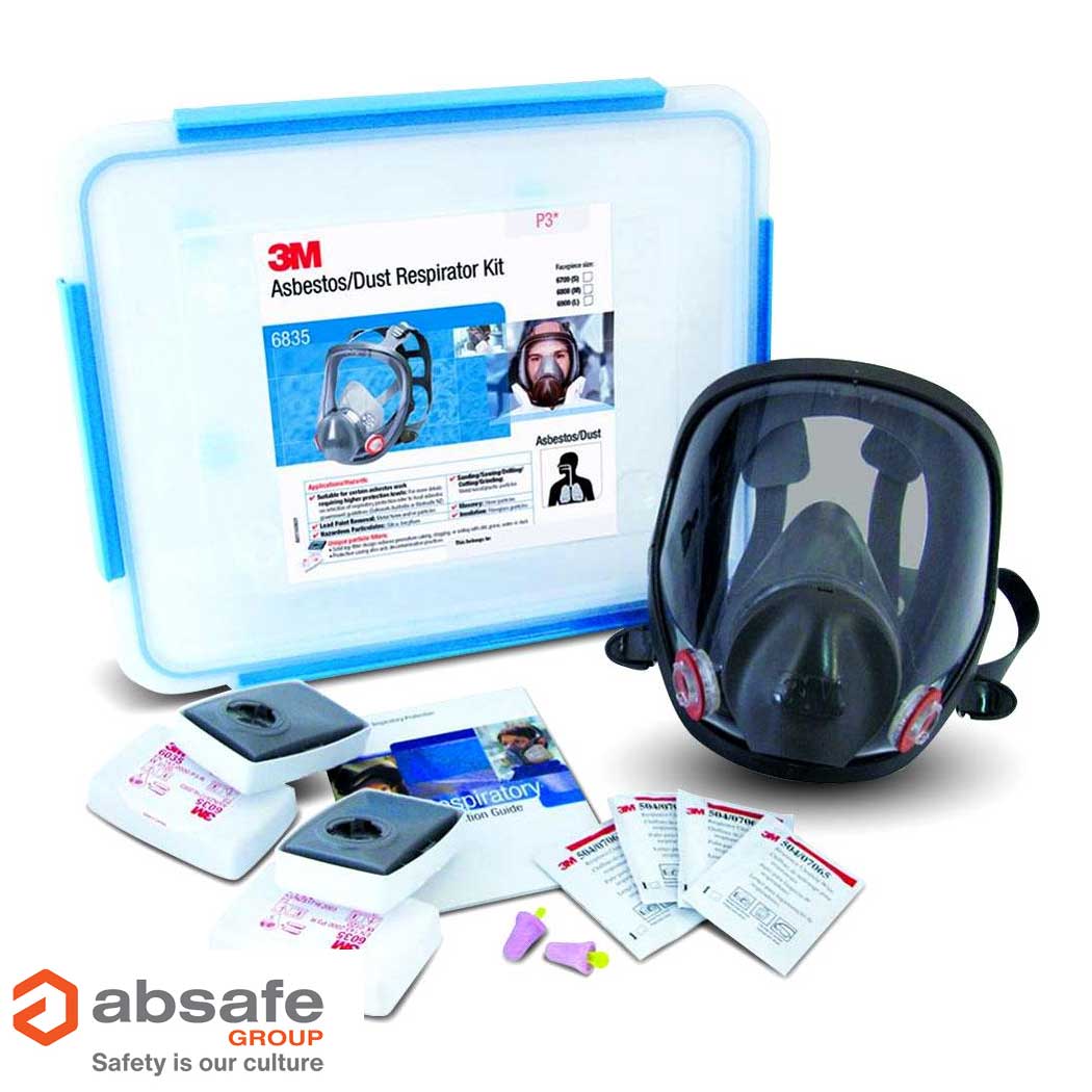 Asbestos Dust Mask Full Face Respirator Kits 6835 - P3 Filter 3M