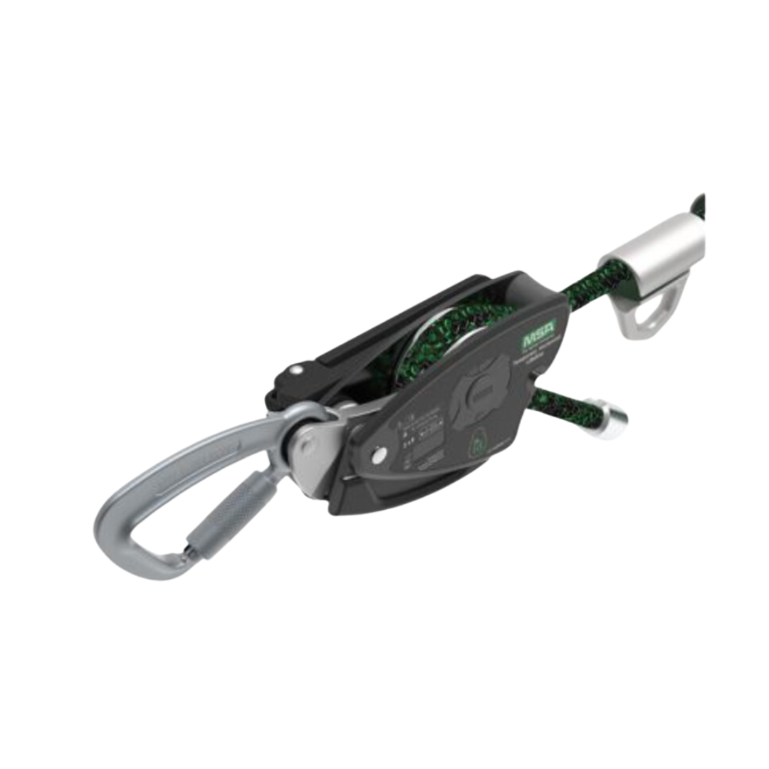 MSA Rope Temporary Horizontal Lifeline for 2 Workers, 60 ft. (30 m) with bypass shuttles (Anchorage straps not included)