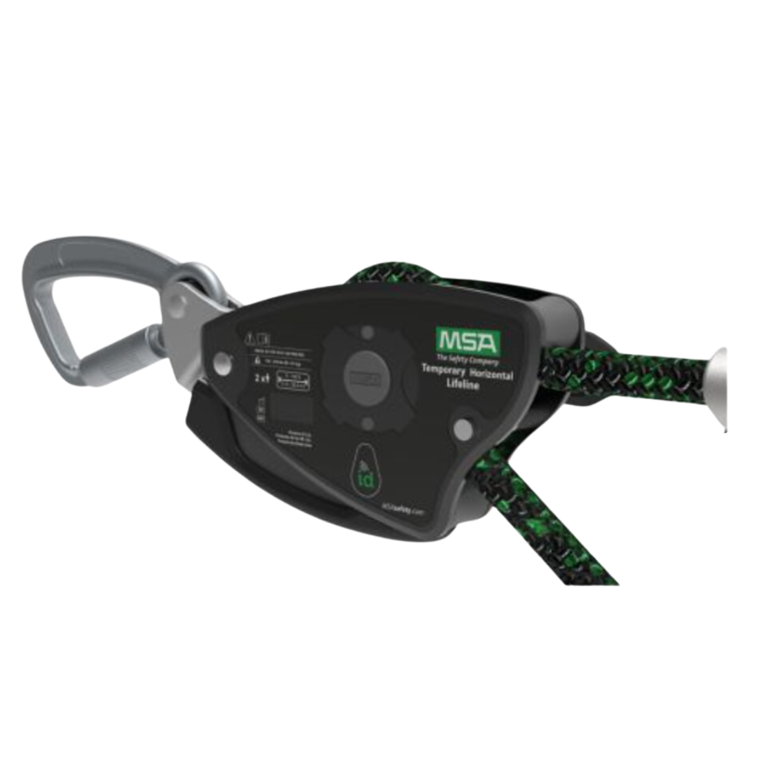 MSA Rope Temporary Horizontal Lifeline for 2 Workers, 60 ft. (30 m) with bypass shuttles (Anchorage straps not included)