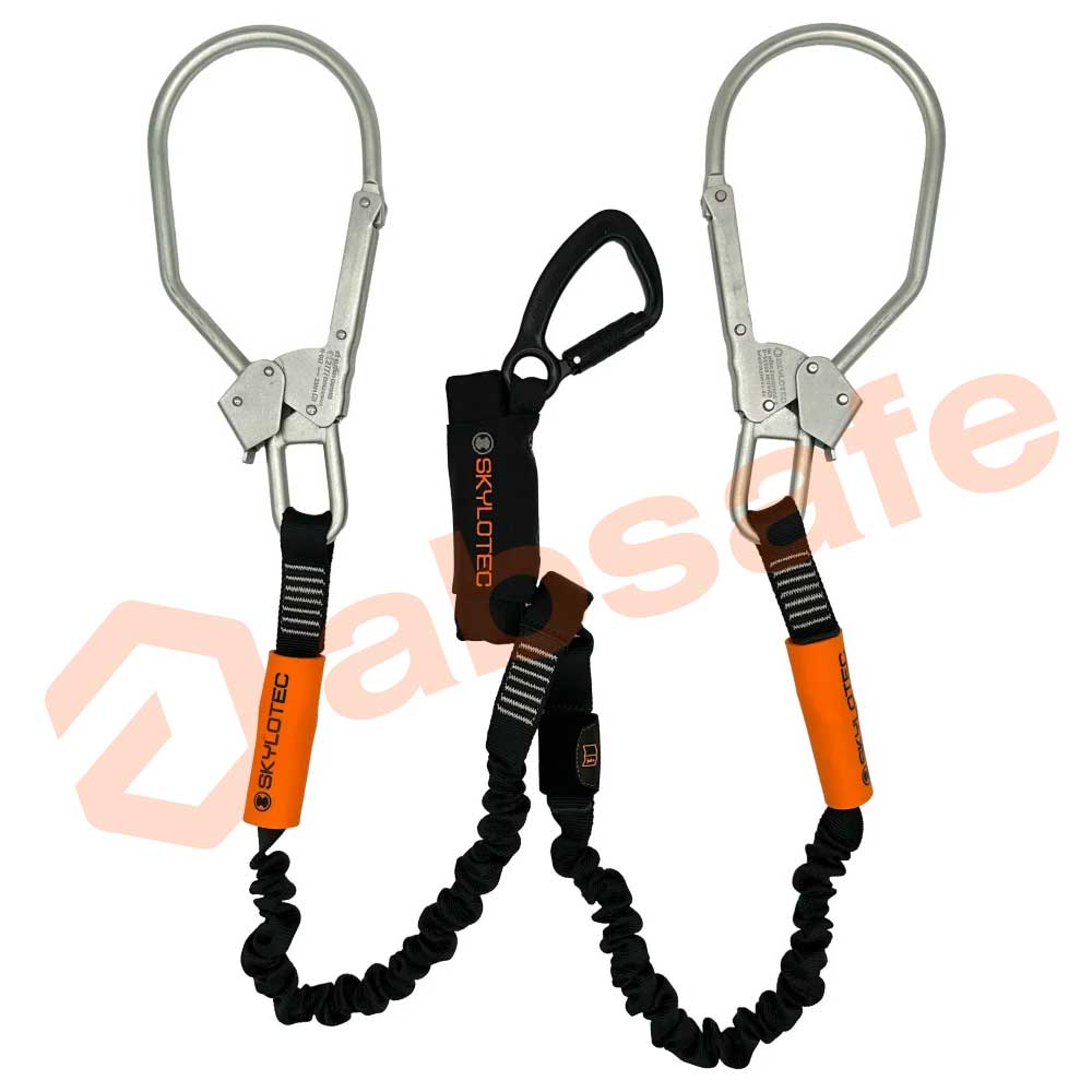 Double Elastic Lanyard | Skylotec Flex Y with Steel Pylon Hooks 150kg rated shock pack