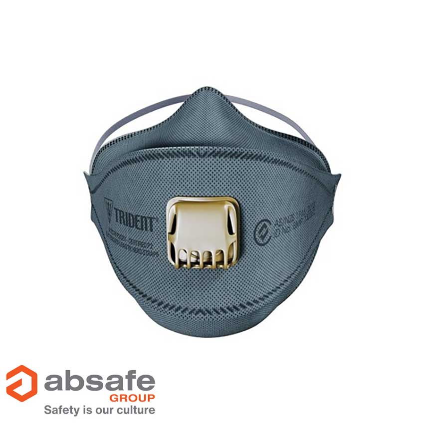 TRIDENT Respirator Flat Fold P2 (20pcs) Regular Carbon Valved