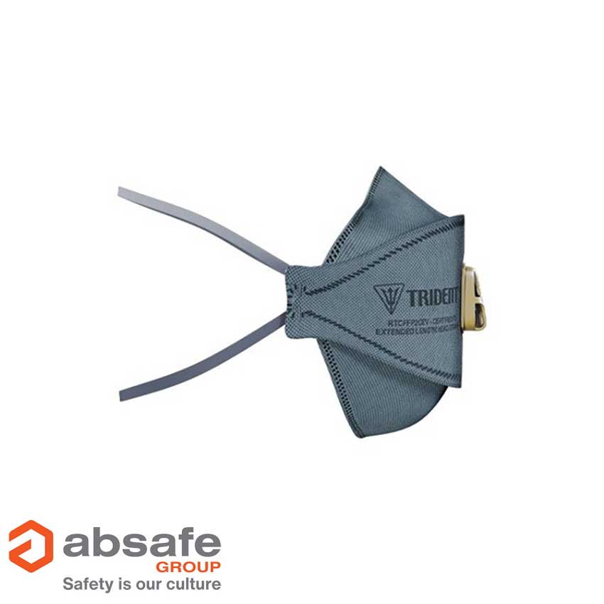 TRIDENT Respirator Flat Fold P2 (20pcs) Regular Carbon Valved