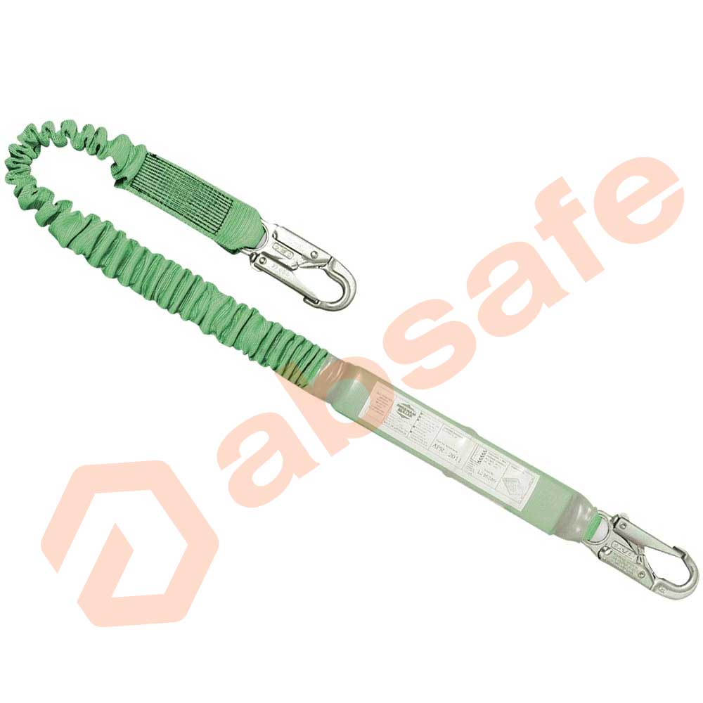 Miller 2M Stretchable Lanyard w/compact energy absorber & 19mm hooks each end