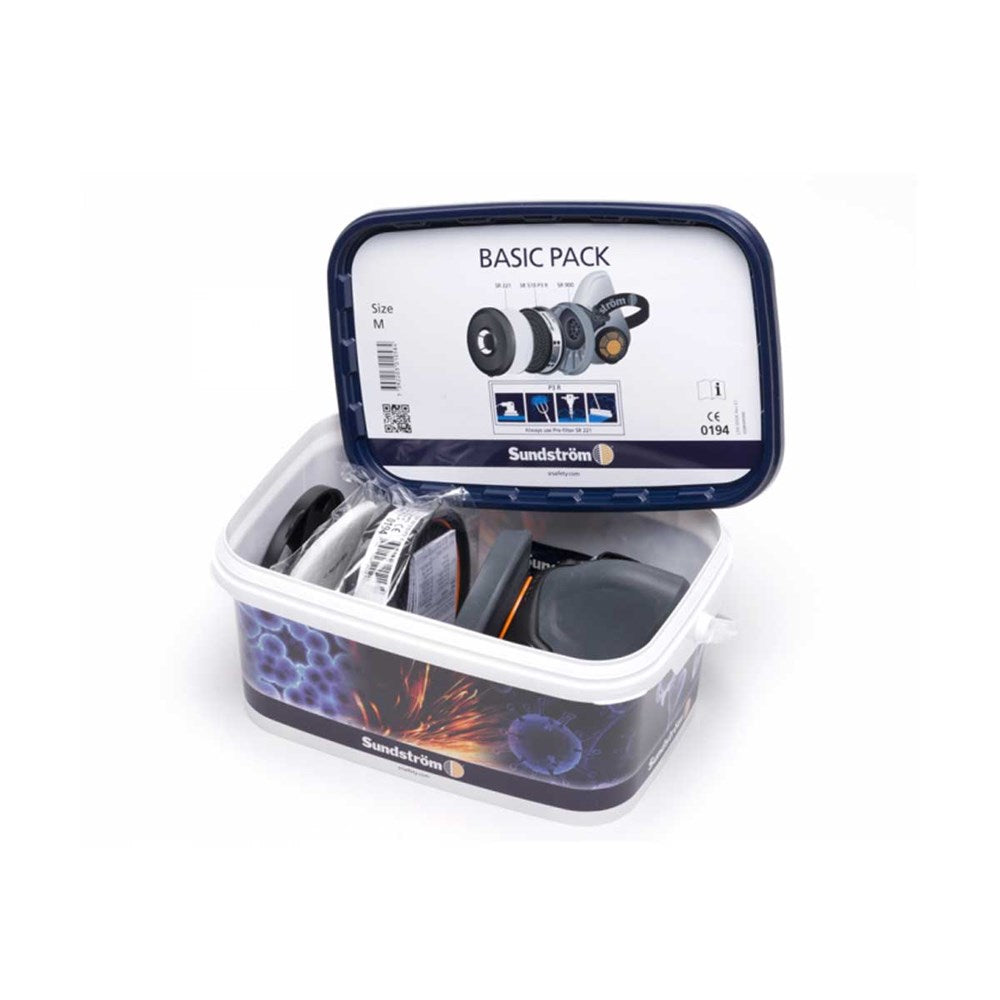 Sundstrom BASIC BOX Respirator Gas Mask Kit - SR297 ABEK1 Gas Filter | Style: SR900 Mask M/L