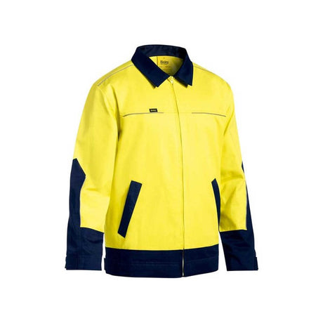 Bisley Hi Vis Drill Jacket With Liquid Repellent Finish