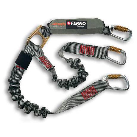 Ferno Absorber Elasticated Twin Tail Lanyard with Triple Lock Karabiners