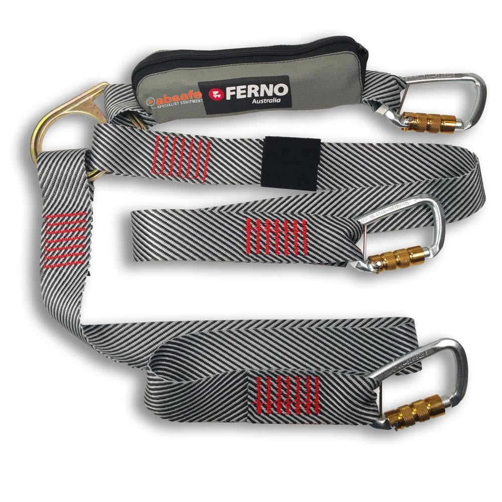 Ferno Absorber Standard Twin Tail Lanyard with Triple Lock Karabiners