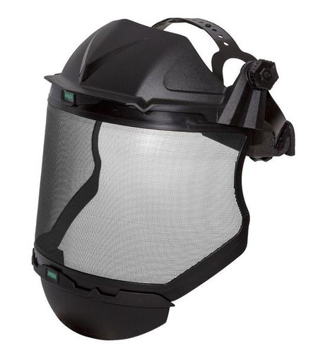 Products MSA Faceshield V-Gard Headgear Std, Mesh Visor w/ Std Chingua