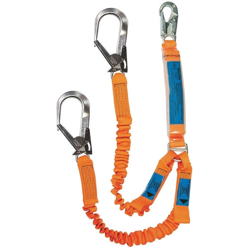 Spanset Elasticated Twin Lanyard with H3 Scaffold Hooks