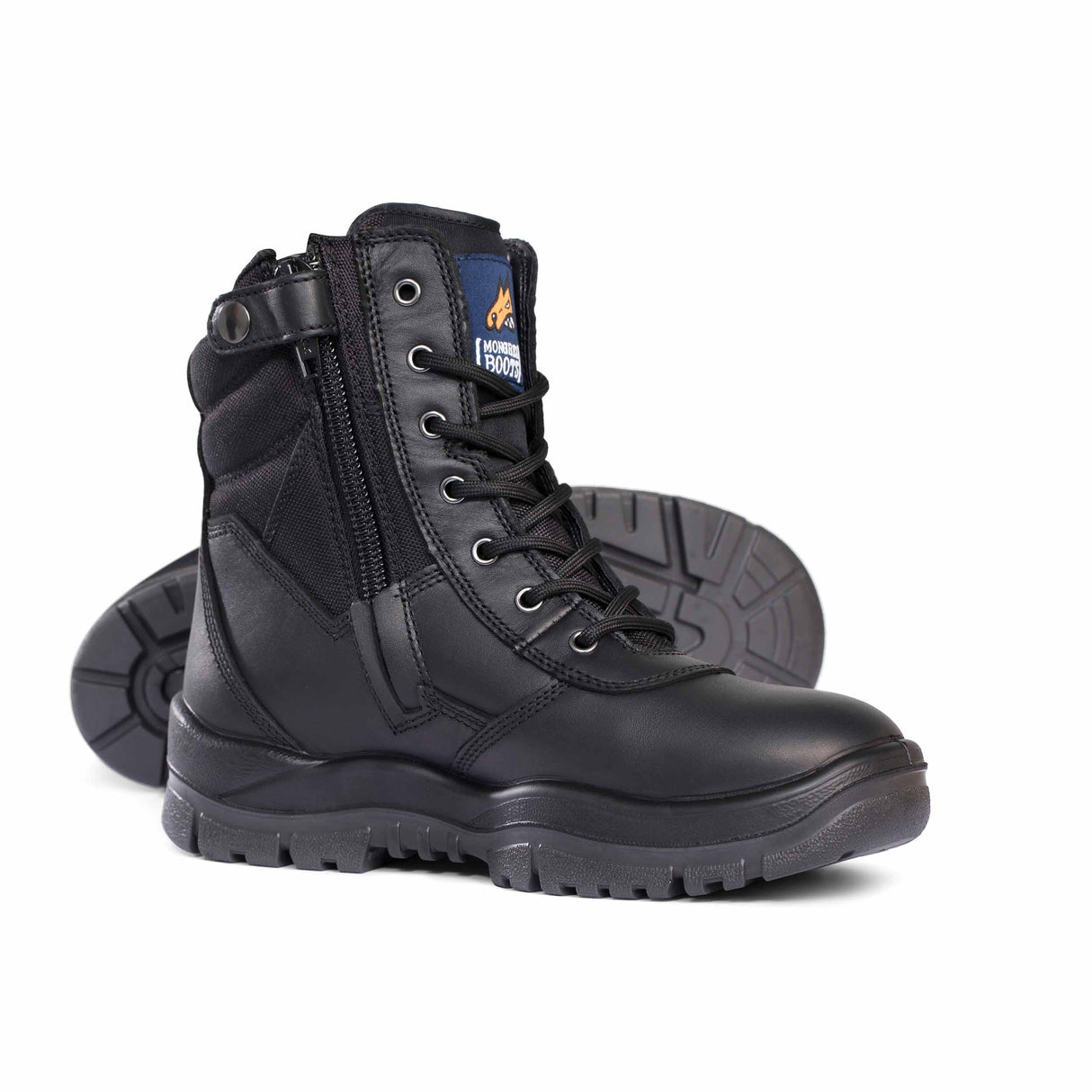 Mongrel Boots Black Non-Safety High Leg ZipSider Boot 951020 | Size(Aust-Mens): 9