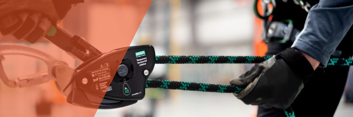 MSA Rope Temporary Horizontal Lifeline for 2 Workers, 60 ft. (18 m) wi ...