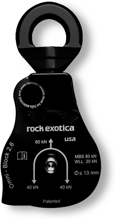 Rock Exotica 2.6" Omni-Block Single Pulley | P55 B | Color: Black