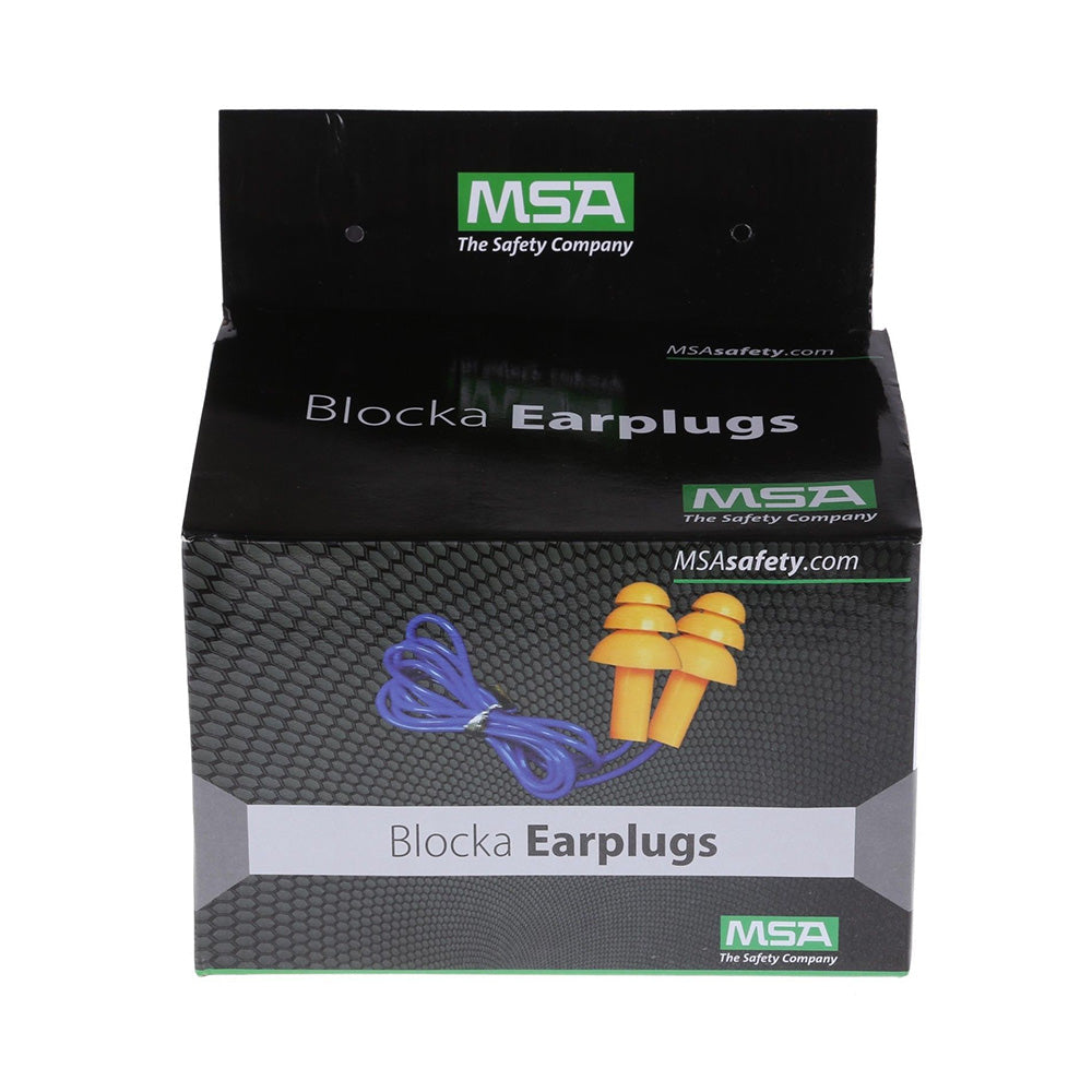 MSA BLOCKA Silicone Earplugs Corded | Style: Box of 100