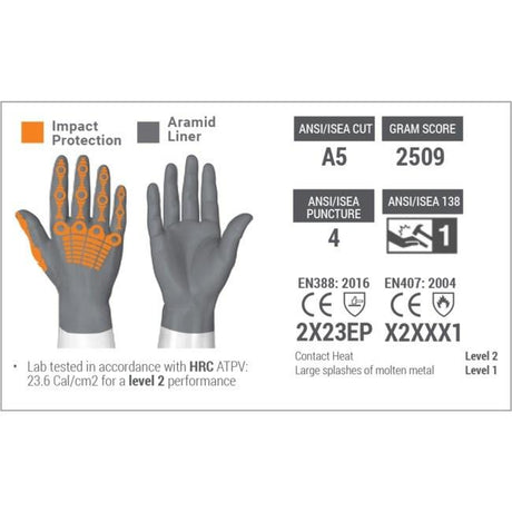 HexArmor 4060 Chrome SLT Leather C/W Impact Glove