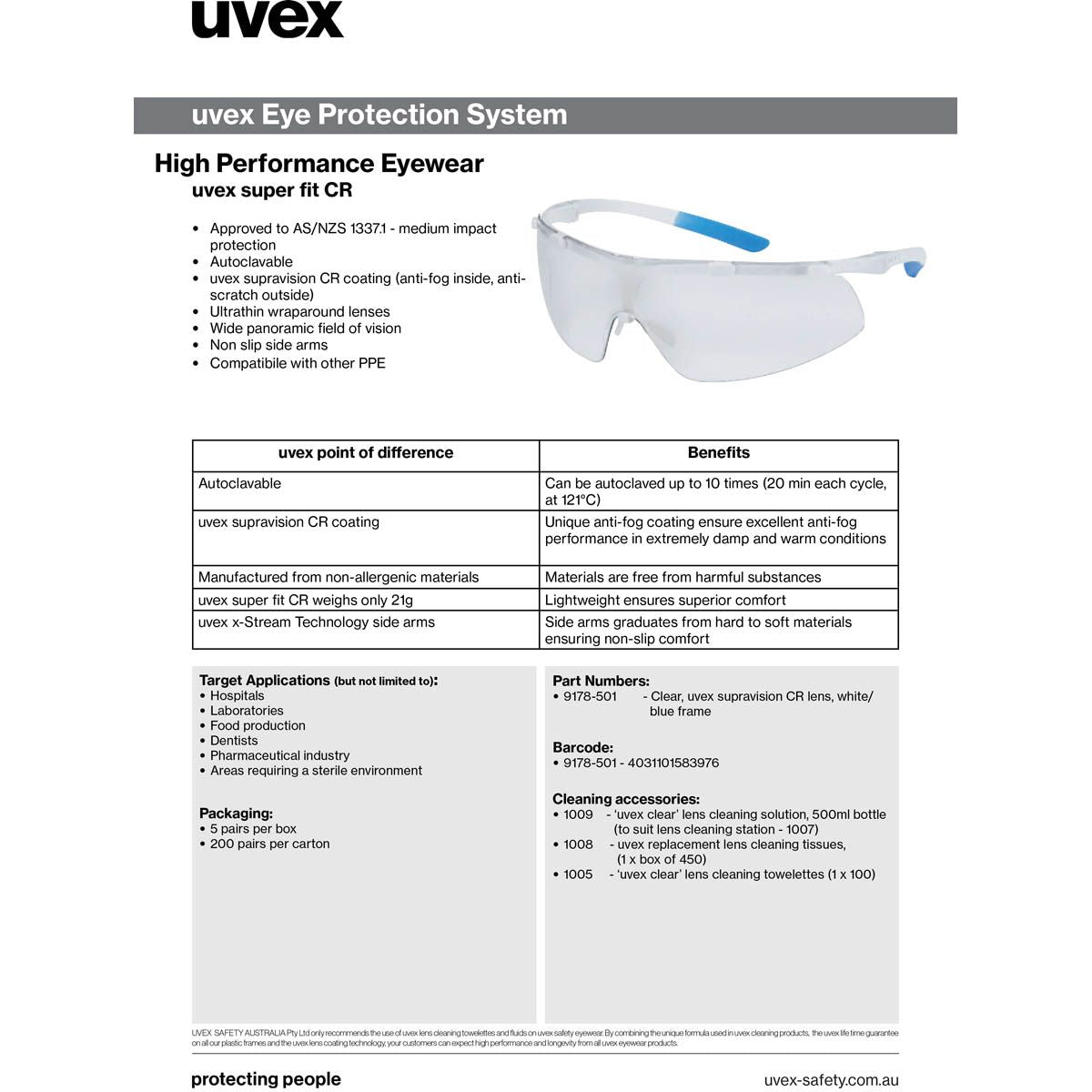 Uvex Super-fit CR Safety Glasses