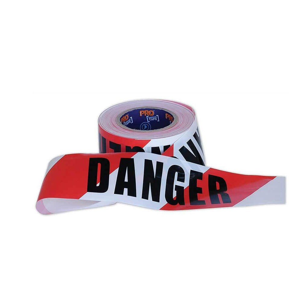 DANGER on Red/White Hazard Tape